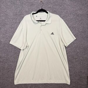 Adidas Shirt Mens 2XL XXL Golf Polo Short Sleeve Stretch Prime Green Performance